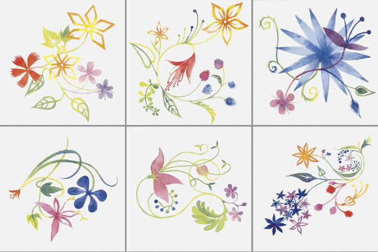 Декор (20x20) Primavera Colore2 (set 6pcs) (Bianco Extra) - Primavera з колекції Primavera Bardelli