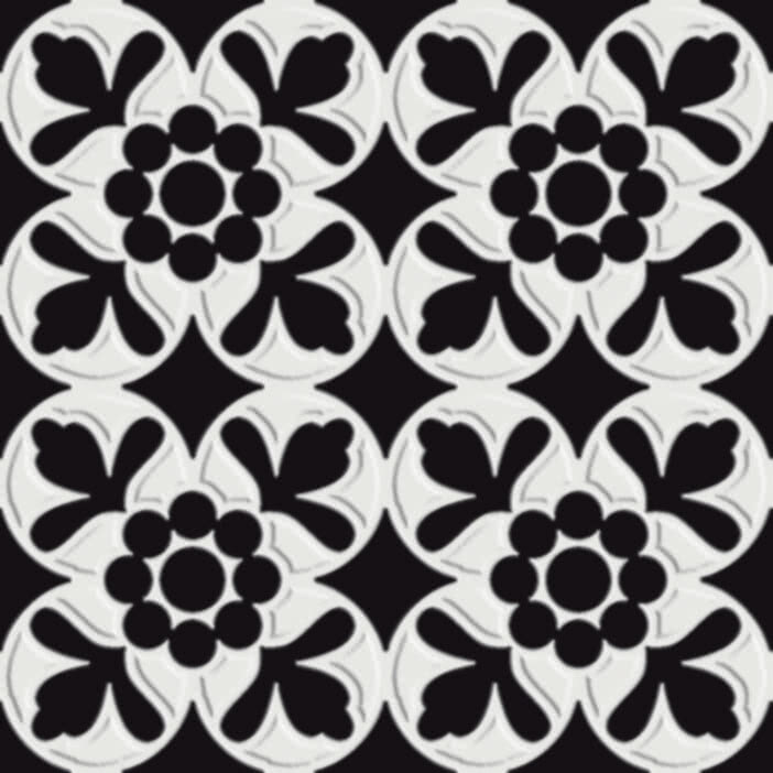 Плитка (20x20) 7VFNBF6 Fleur Noir-Blanck - Deco Dantan з колекції Deco Dantan Tagina