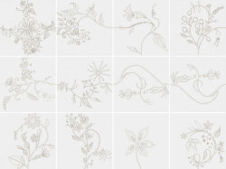 Декор (20x20) Primavera Platinim (set 12pcs) (Bianco L.111) - Primavera