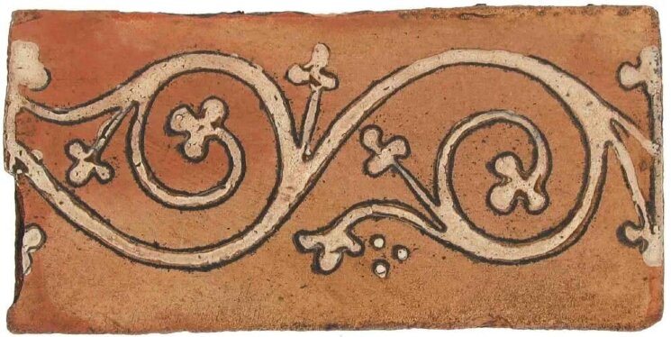 Декор (10x20) GS-11-AW-TR-WX Medieval Scroll Antique White Glaze - Pedralbes з колекції Pedralbes Ticsa