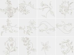Декор (20x20) Primavera Platinum (set 12pcs) (Bianco Extra) - Primavera
