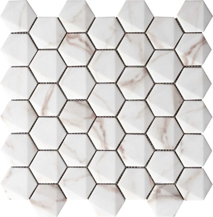 Мозаїка (30x30) 69HE-CA Hexagonal Calacata - Marmorea з колекції Marmorea Grespania