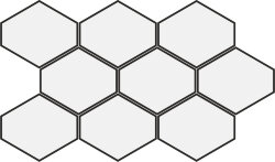 Мозаїка (25.5x44) 24262 Benzene mosaic black matt Eq-10M - Scale
