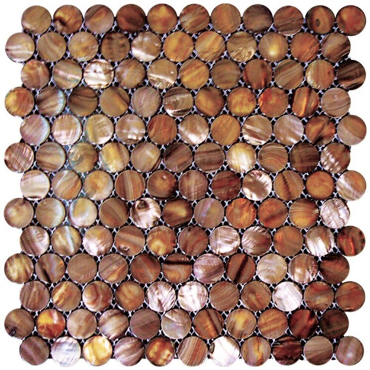 Мозаїка (28.5x29.5) MOPM-BRD-RND Brown2,5Round - Shell Mosaic з колекції Shell Mosaic Studio Vega