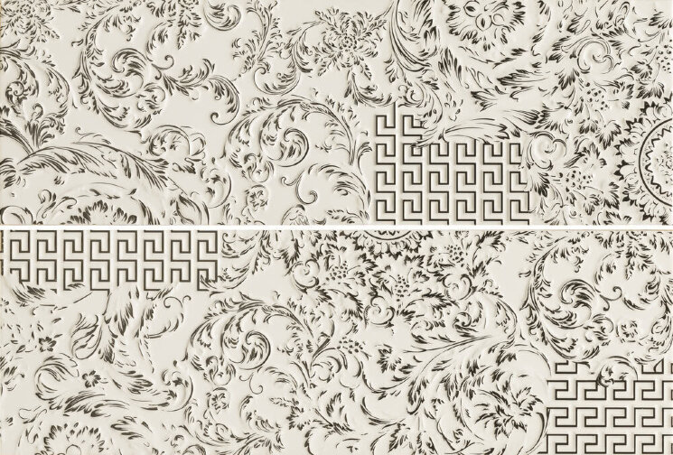 Декор (25x75) 00688000 Bianco Patchwork Mix - Gold з колекції Gold Versace