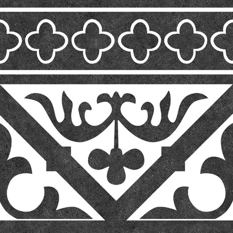 Декор (25x25) Orleans Cenefa Black - Versalles з колекції Tiena Codicer 95