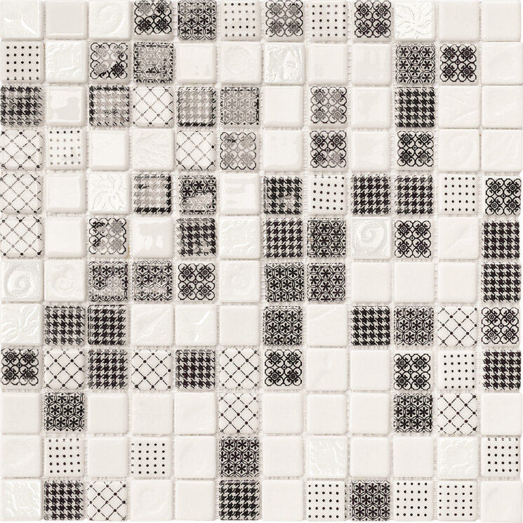 Мозаїка (31.6x31.6) 7920 Black&White Light - Ink з колекції Ink Alttoglass