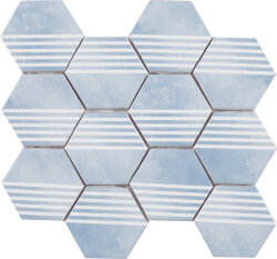 Мозаїка (23.2x26.4) Malla Panal Hexagon Dec.2 Azul - Panal Hexagon