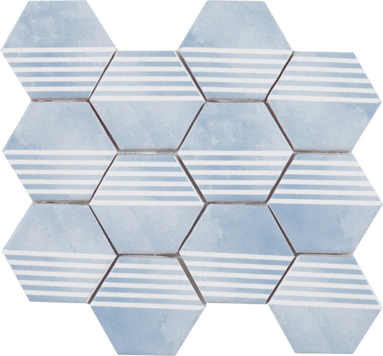 Мозаїка (23.2x26.4) Malla Panal Hexagon Dec.2 Azul - Panal Hexagon з колекції Panal Hexagon Cevica