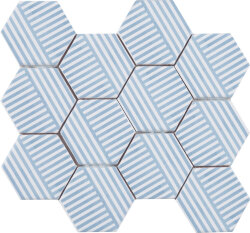 Мозаїка (23.2x26.4) Malla Panal Hexagon Dec.4 Azul - Panal Hexagon