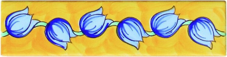 Бордюр (5x20) Rampicante Listello Azzurro-Giallo-Arancio - Neo Romantico з колекції Neo Romantico Giovanni De Maio