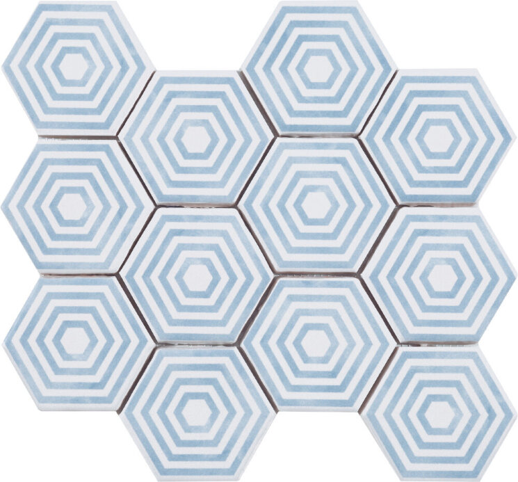 Мозаїка (23.2x26.4) Malla Panal Hexagon Dec.5 Azul - Panal Hexagon з колекції Panal Hexagon Cevica