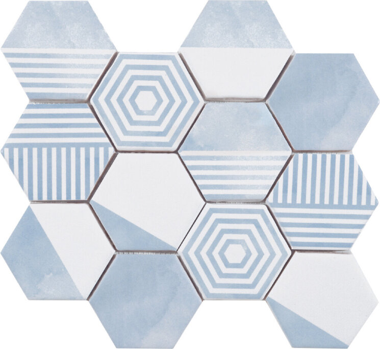 Мозаїка (23.2x26.4) Malla Panal Hexagon Mix Azul - Panal Hexagon з колекції Panal Hexagon Cevica