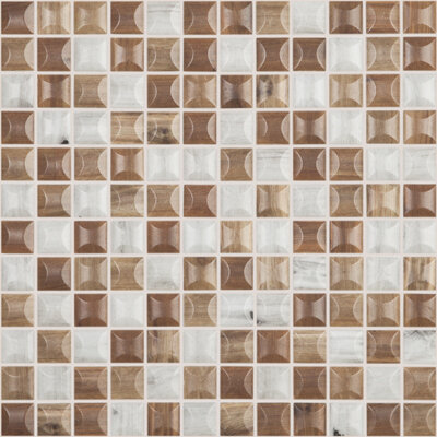 Мозаїка 31,5x31,5 Edna Wood Blend Mt з колекції Impressions Woods VIDREPUR