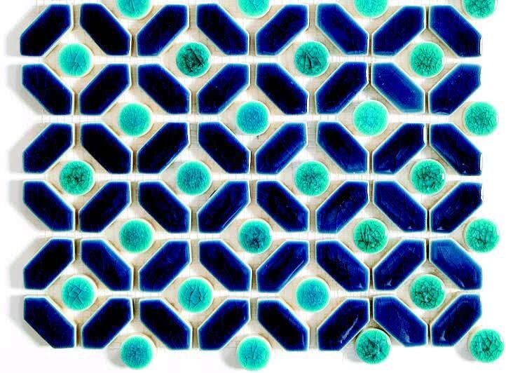 Мозаїка (23x30.7) H01A Foglio Agadir (oceano/turchese) - Decors з колекції Decors Zillig