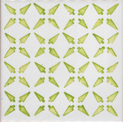 Плитка (10x10) CI NC/15 SM16 Verde su fondo P/8 bianco puro - Novecento