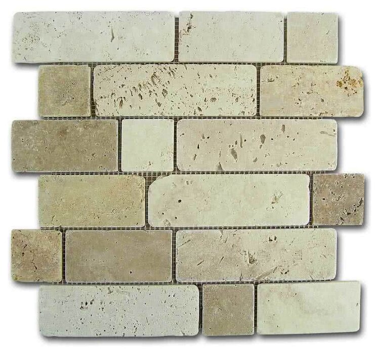 Мозаїка (30.5x30.5) 184996 Mosaico Travertino Brick - Emphasis Stone з колекції Emphasis Stone Dune