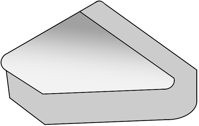 L-елемент (3.14x1.53) angolo interno longitudinal (argento) - Rhumbus з колекції Rhumbus Petracers