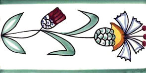 Бордюр (10x20) Fiore Stilizzato IListelli - Ceramica Artistica Vietrese з колекції Ceramica Artistica Vietrese Giovanni De Maio