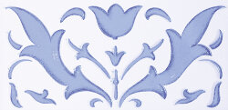 Бордюр 10x20 Listello Stencil Bleu - Ricordi - STEBUA