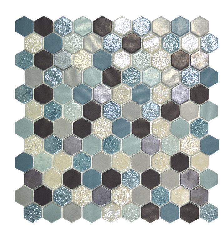 Мозаїка (31.9x29) 2002955 Hex Blend Aquamarine - Hexagon Blends з колекції Hex Zement Onix Mosaico