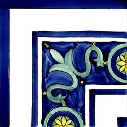 Декор (20x20) Annachiara Blu Angolo20 IFestoni - Ceramica Artistica Vietrese