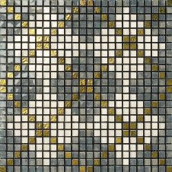 Мозаїка (28.6x28.6) 100013 Decorocachemeregrigiobruno/Lattemiele/Oro 1x1 - Musiva