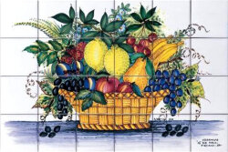Декор (60x40) Cestro Con Frutta IPannelli Decorativi - Ceramica Artistica Vietrese