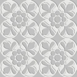 Плитка (20x20) 7VFBGF6 Fleur Blanck-Gris - Deco Dantan