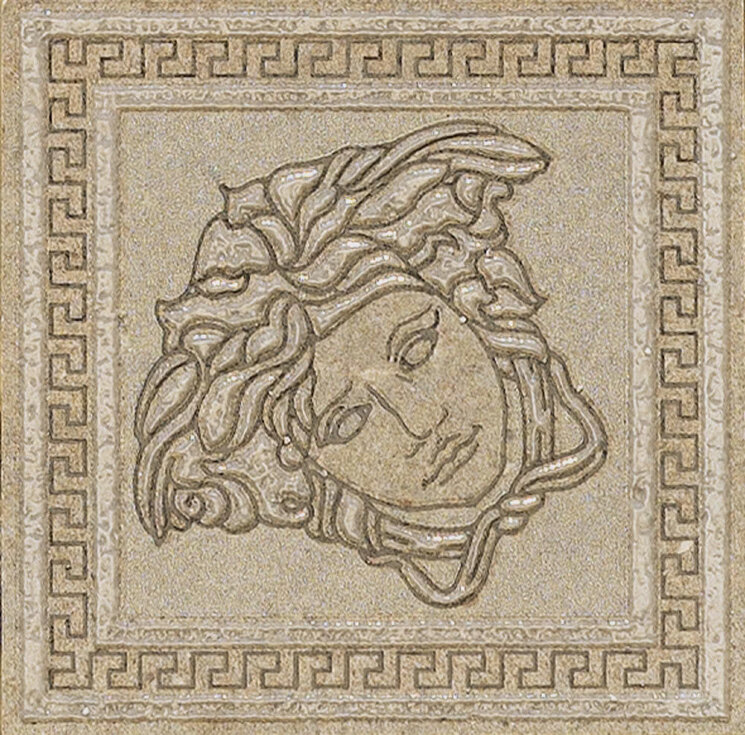 Декор (12.5x12.5) 02611660 Tozzetto Beige/Oro - Greek з колекції Greek Versace