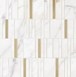 Мозаїка 40x40 M8HD Allmarble Riv Golden White Lux Mosaico Barcode Marazzi Allmarble Wall