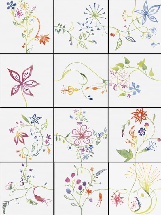 Декор Boontje 1 Bianco Extra 20x20 Primavera Colore Bardelli з колекції Primavera Colore Bardelli Декор Boontje 1 Bianco Extra 20x20 Primavera Colore Bardelli з колекції Primavera Colore Bardelli