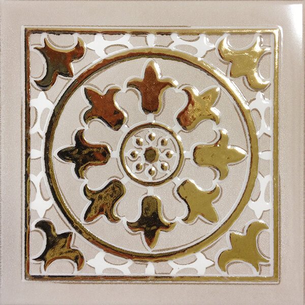 Декор (15x15) OATIB DECORO GOLD B IVORY - Atelier Gold з колекції Atelier Gold Decoratori Bassanesi