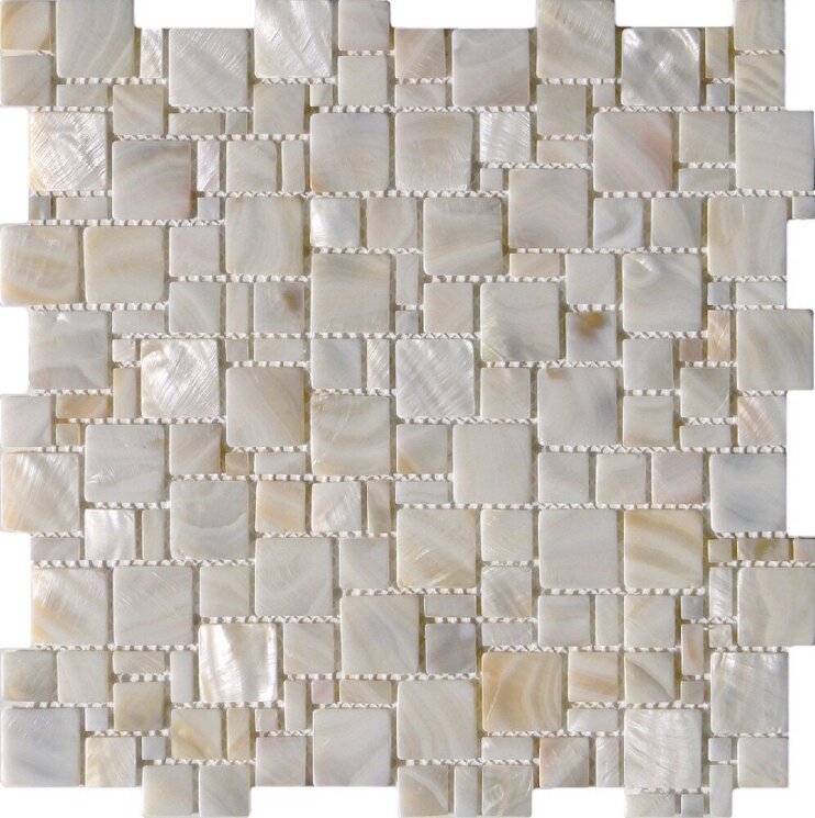 Мозаїка (30.5x30.5) MOPM-CR-MUL Cream Shell Multisize - Shell Mosaic з колекції Shell Mosaic Studio Vega