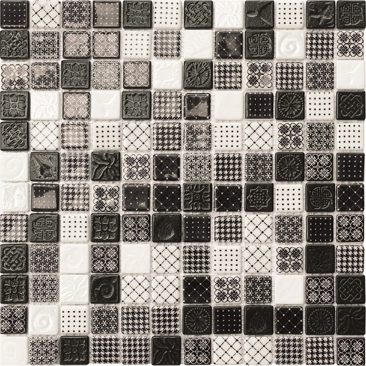 Мозаїка (31.6x31.6) 7921 Black&White Medium - Ink з колекції Ink Alttoglass