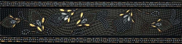Декор (8x33.3) 21157 Fascia Perline Nero - Luxoring з колекції Leather Crystal Ker