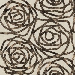 Плитка (80x80) Rose Crema Marfil/Emperador Dark Inlay - KREOO Inlays
