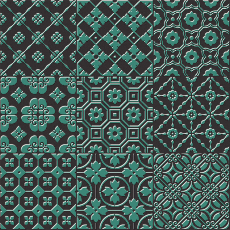 Плитка 20x20 Bon Ton Green On Black Base - Bon Ton - 140223 з колекції Bon Ton Unica Плитка 20x20 Bon Ton Green On Black Base - Bon Ton - 140223 з колекції Bon Ton Unica