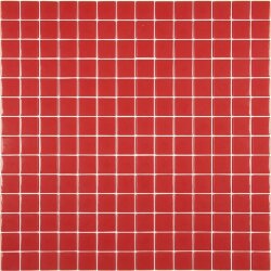 Мозаїка (33.3x33.3) Unicolor 176F Rojo Brillo 2.5*2.5 (mesh-mounted) - Unicolor