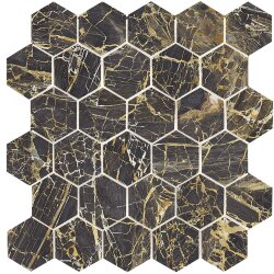 Мозаїка 30x30 Hexagono Black Golden Pulido-Black Golden