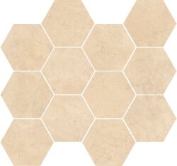 Мозаїка (30x34) 302871/27 Supremecremamarfil mosaicoesagonetta lapp Rect - Marmi Pregiati