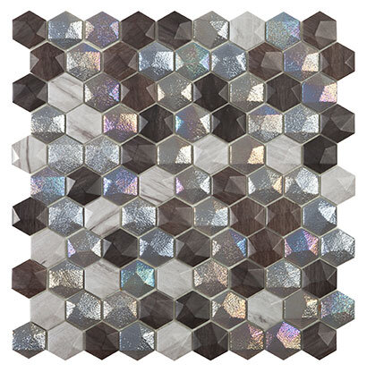 Мозаїка 31,5x31,5 Forest Mix Hex з колекції Fireglass VIDREPUR