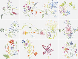 Декор (20x20) Primavera Colore1 (set 12pcs) (Bianco Extra) - Primavera
